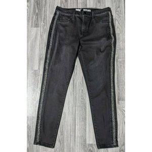 Mossimo Denim Women Size 8 / 29 High Rise Stretch Beaded Black Denim Jeggings